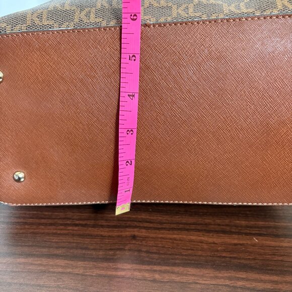 Karl Lagerfeld Paris Brown Monogram Large Paris Suki Tote Purse - Picture 7 of 16